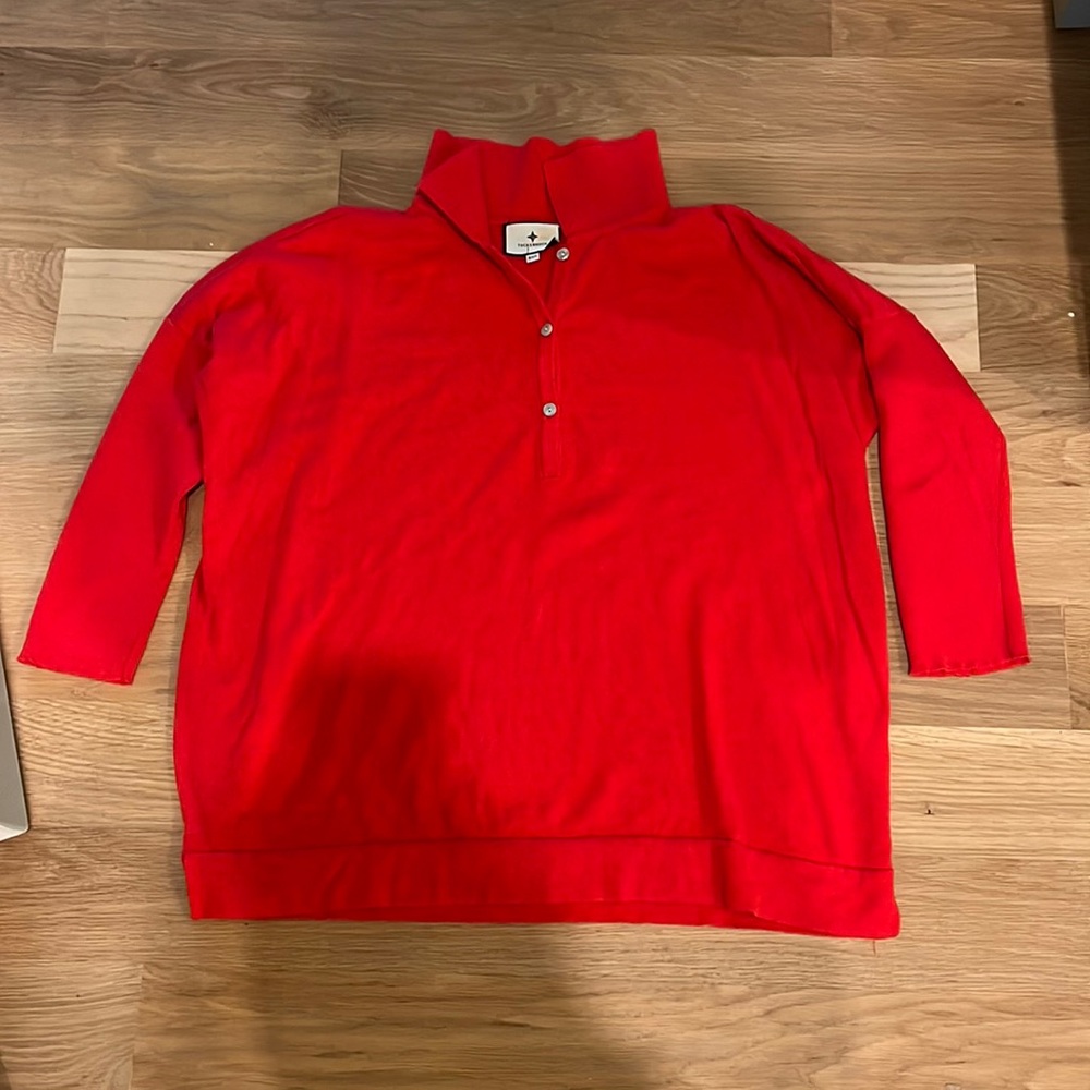 Tuckernuck oversized knit collared shirt